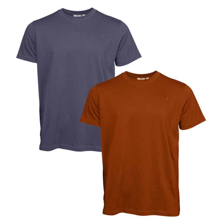 Hoggs of Fife Sandwood 2 Pack T-Shirts - Slate Blue/Rust