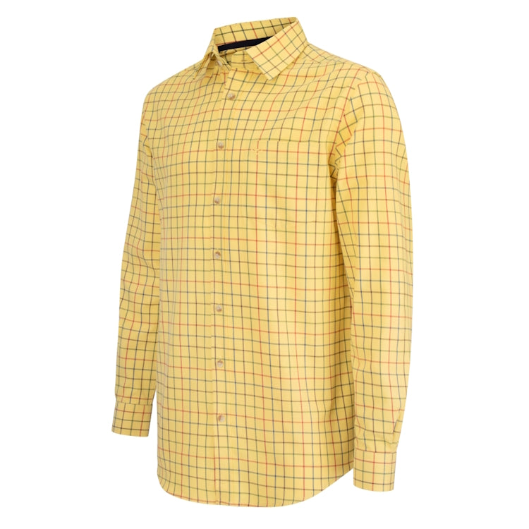 Hoggs Of Fife Governor Premier Tattersall Shirt - Gold Check