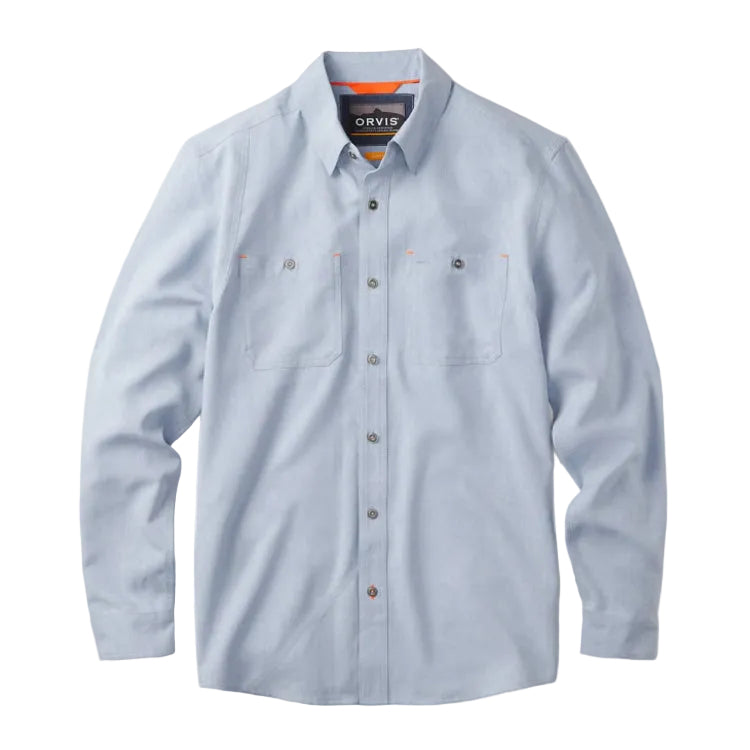 Orvis Tech Chambray Long Sleeve Work Shirt - Blue Chambray