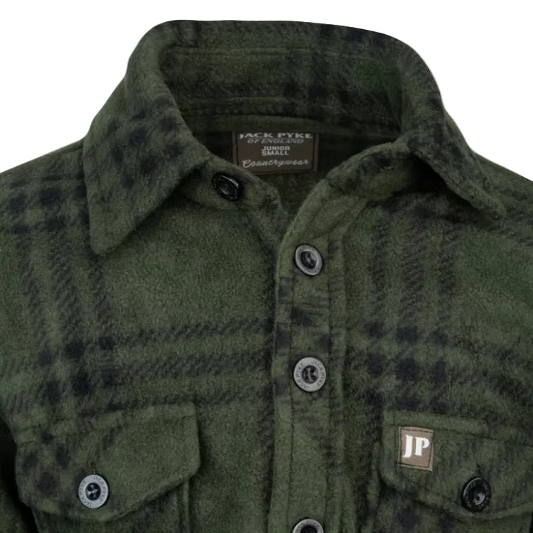 Jack Pyke Junior Polar Fleece Shirt - Green Check
