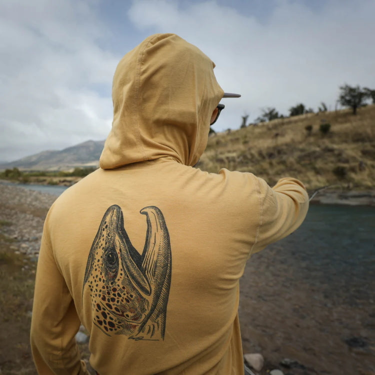 Rep Your Water Merino Breeze Hooded Sun Shirt - Rising Brown