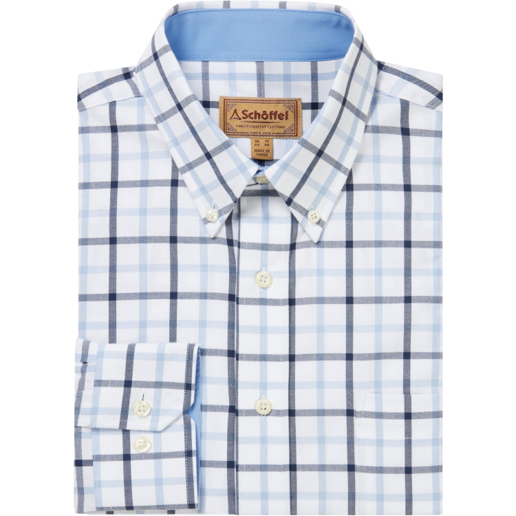 Schoffel Brancaster Shirt - Imperial Blue Check