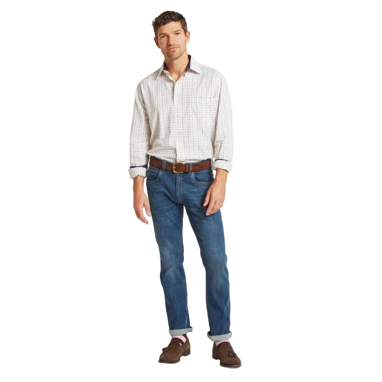 Schoffel Burnham Tattersall Classic Shirt - Blueberry Tattersall