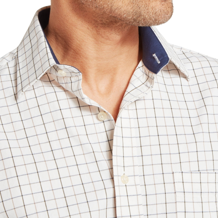 Schoffel Burnham Tattersall Classic Shirt - Blueberry Tattersall