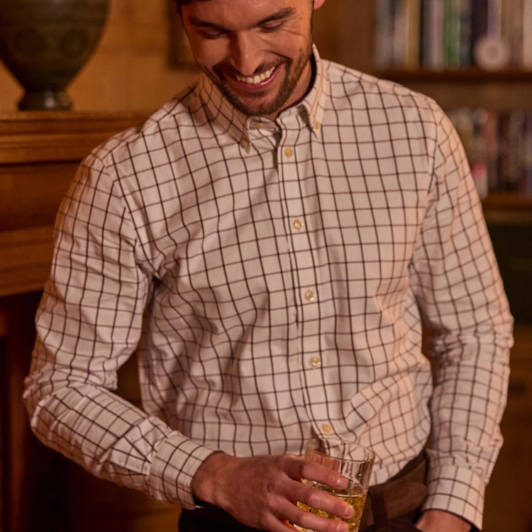 Schoffel Halesworth Tailored Shirt - Burgundy Check
