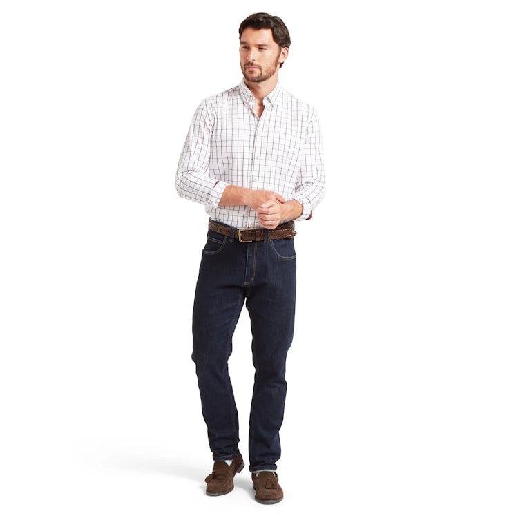 Schoffel Halesworth Tailored Shirt - Burgundy Check