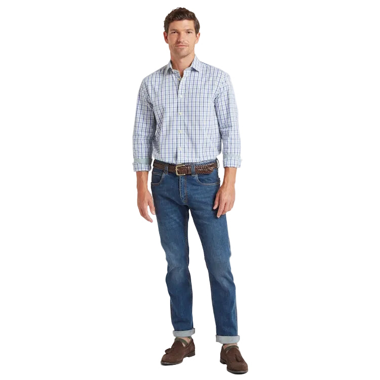 Schoffel Hebden Tailored Shirt - Mist Blue/Vintage Indigo Check