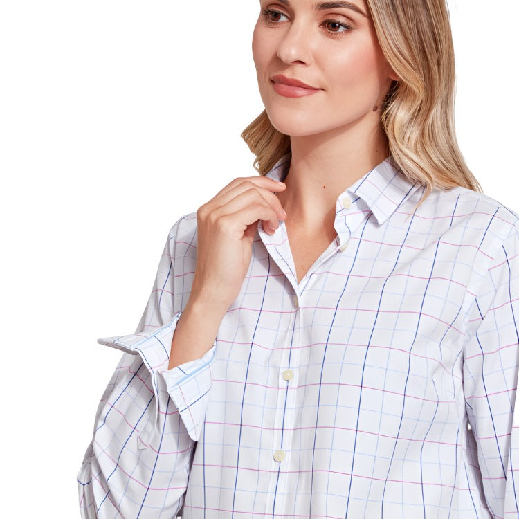 Schoffel Ladies Blakeney Shirt - Blue/Pink Check
