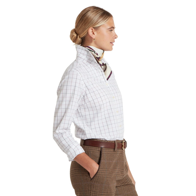 Schoffel Ladies Blakeney Shirt - Dark Mauve Tattersall