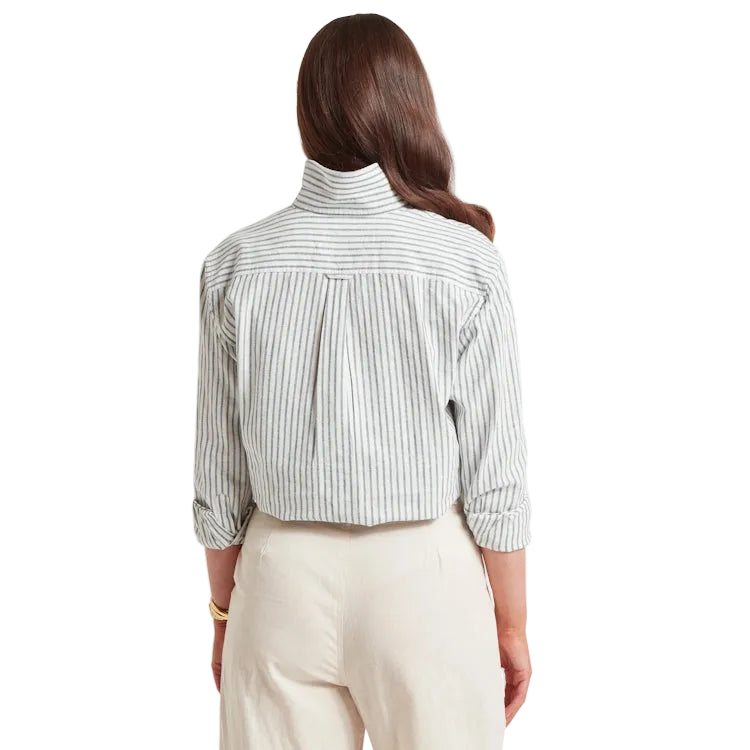 Schoffel Ladies Salthouse Linen Shirt - Blue Stripe
