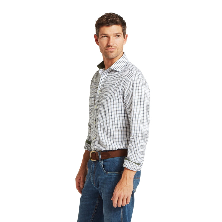 Schoffel Milton Tailored Shirt - Blueberry/Dark Khaki Green