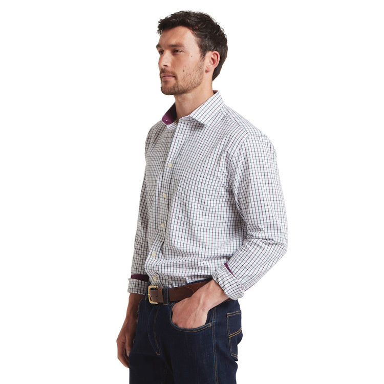 Schoffel Milton Tailored Shirt - Plum/Botanical Green