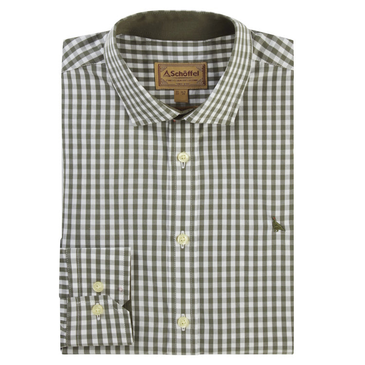 Schoffel Thorpeness Tailored Shirt - Beetle Green Check
