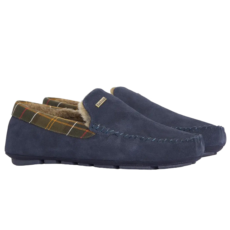 Barbour Monty Slippers - Navy Suede