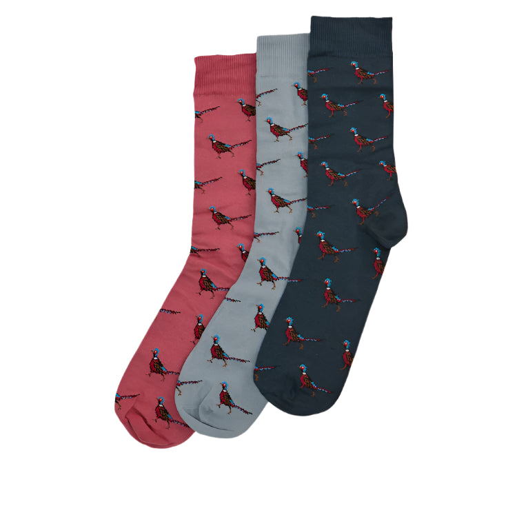 Barbour Pheasant Socks Gift Box - Earth Pink Mix