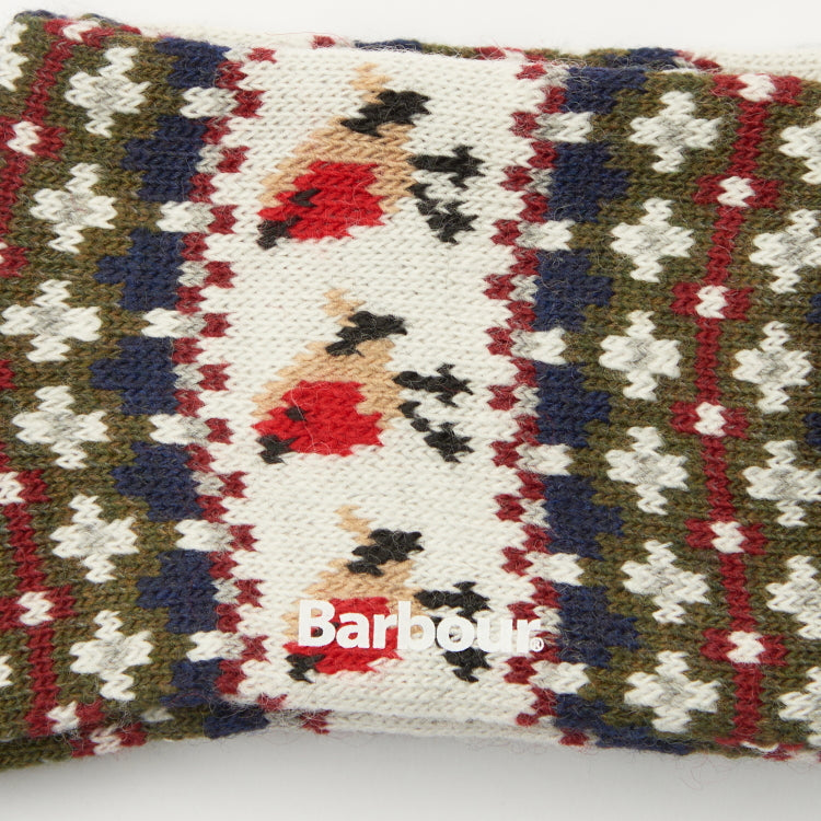 Barbour Ladies Robin Fairisle Socks - Olive