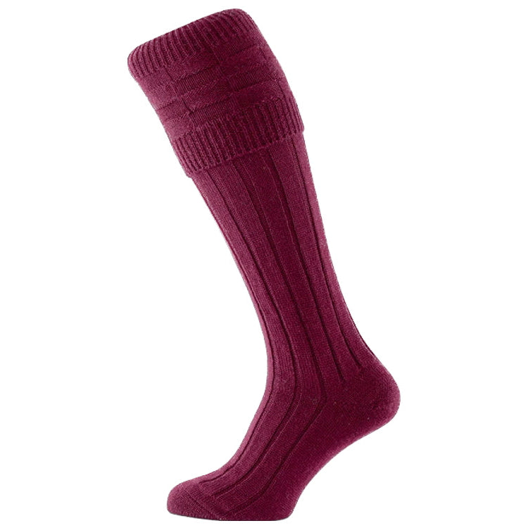 Pennine Portland Shooting Socks - Burgundy