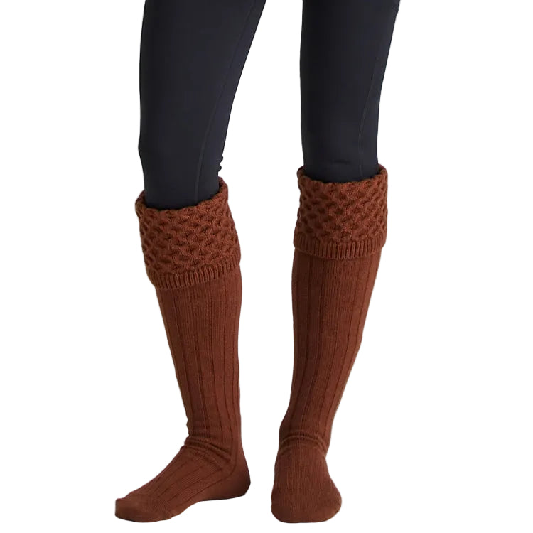 Ridgeline Double Cuff Welly Socks - Nutmeg
