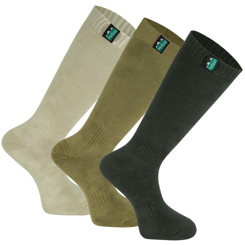 Ridgeline Full Length Cotton Work Socks - Olive Multi
