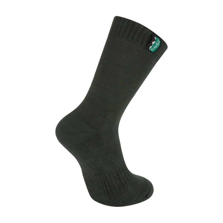 Ridgeline Mid Length Cotton Work Socks - Olive Multi