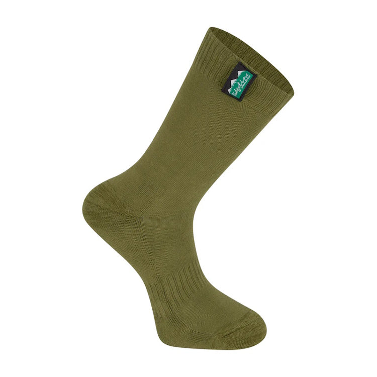 Ridgeline Mid Length Cotton Work Socks - Olive Multi