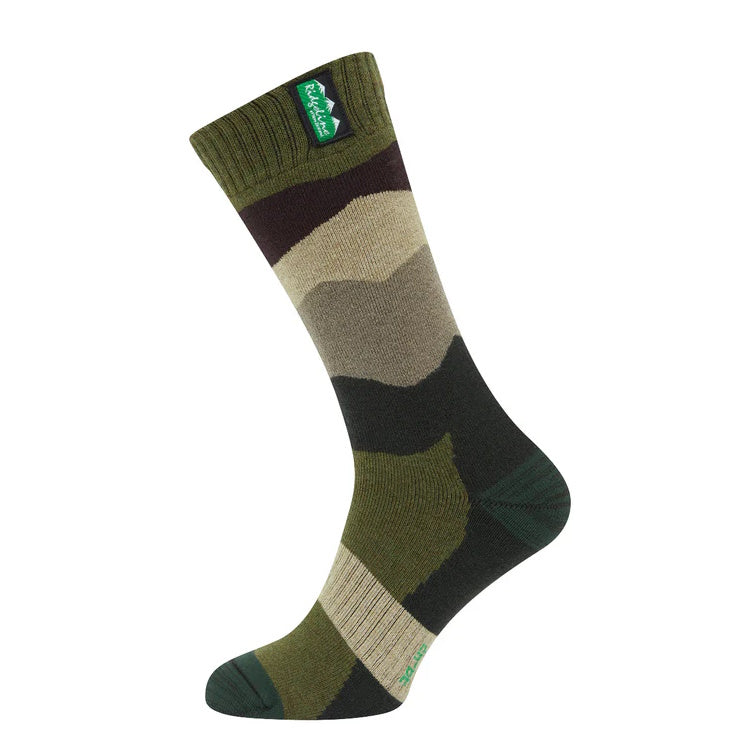 Ridgeline Mid Length Merino Wool Field Socks - Olive Stripes