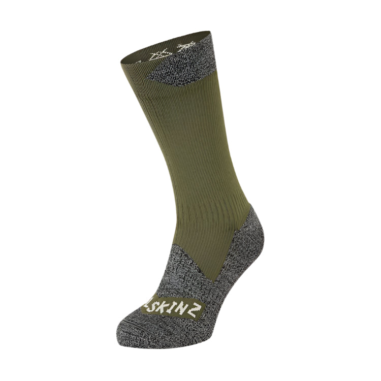 Sealskinz Raynham Waterproof All Weather Mid Length Sock - Olive/Grey Marl