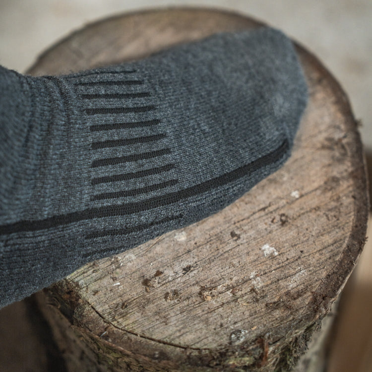 Seeland Field Heavy Merino Socks - Grey Melange/Black
