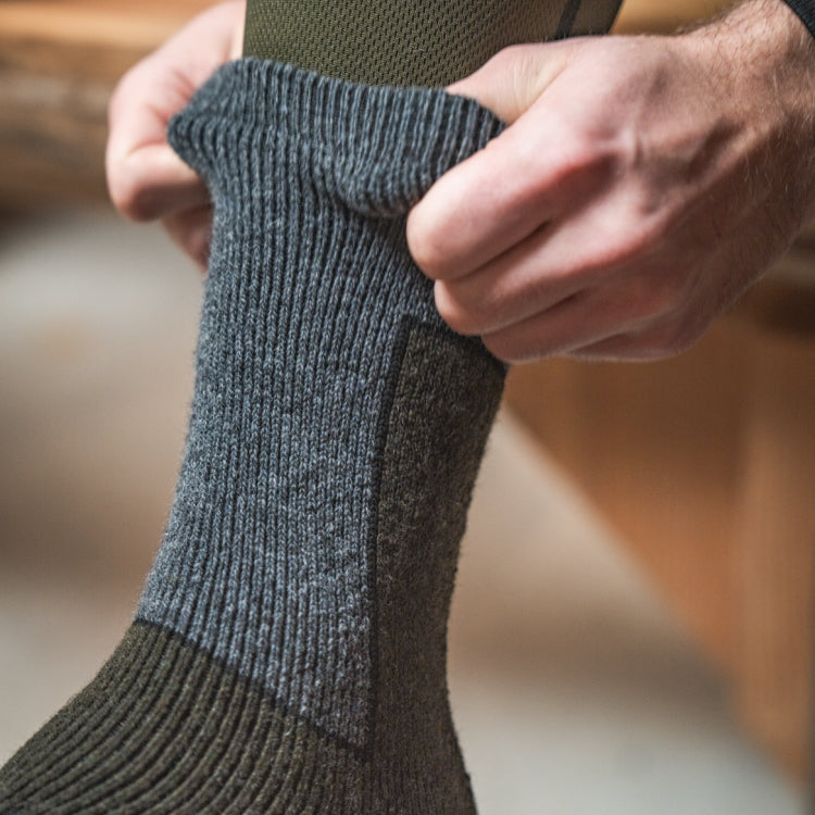 Seeland Field Thermo Socks - 2Pack - Pine Green Melange/Grey Melange