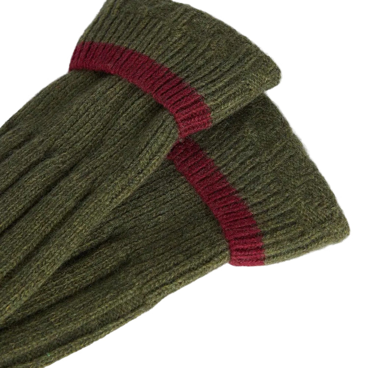Barbour Contrast Gun Stockings - Olive/Cranberry