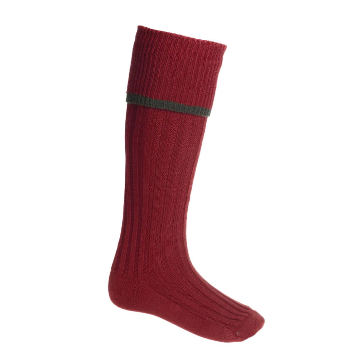 House of Cheviot Estate Stockings - Brick Red/Spruce