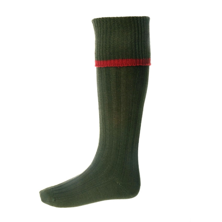 House of Cheviot Estate Stockings - Spruce/Brick Red
