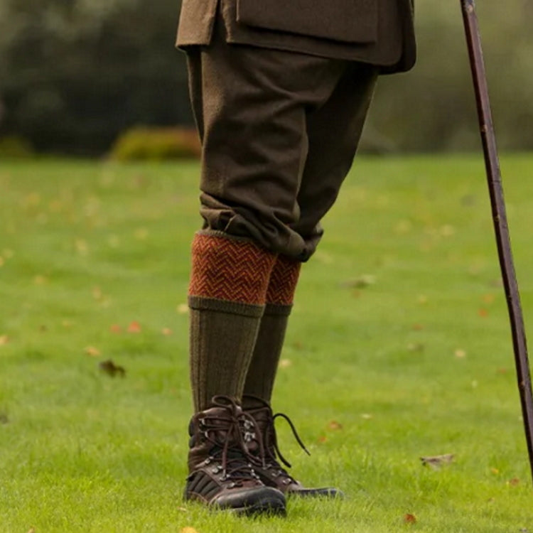 House of Cheviot Herringbone Stockings - Bracken