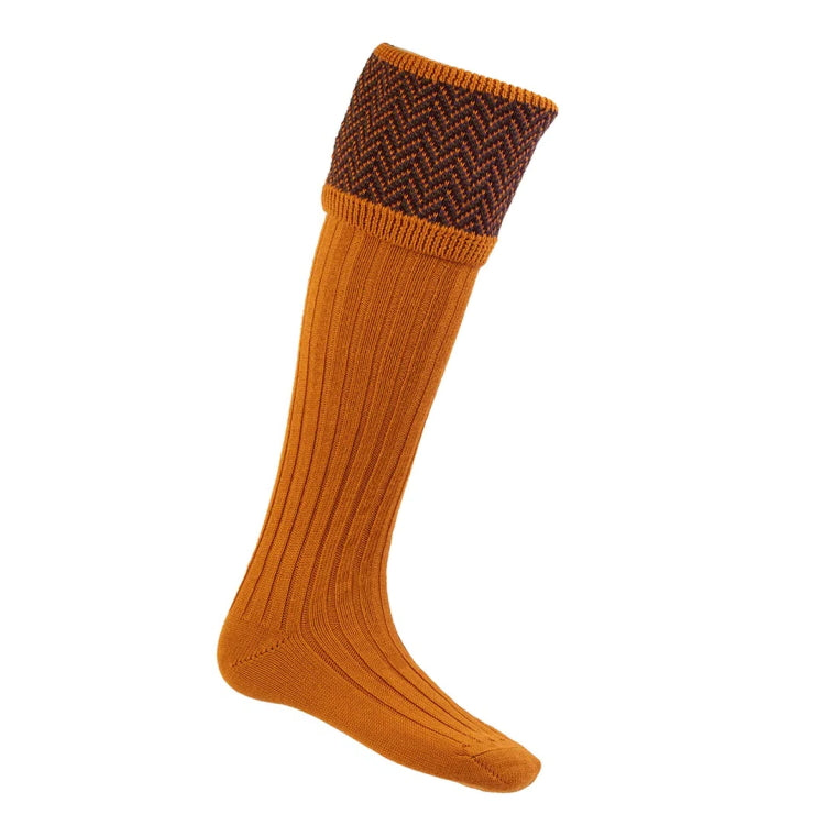 House of Cheviot Herringbone Stockings - Ochre