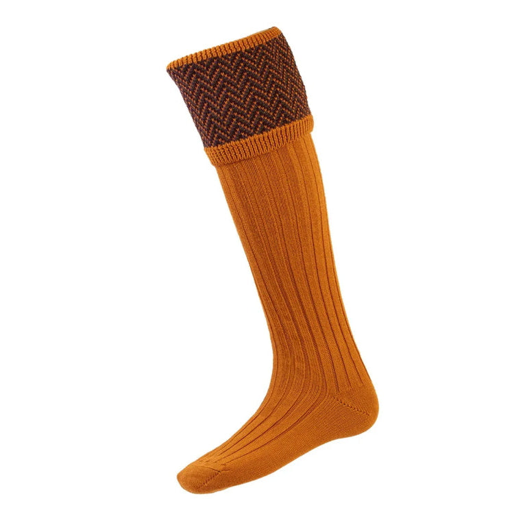 House of Cheviot Herringbone Stockings - Ochre
