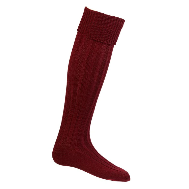House of Cheviot Jura Stockings - Burgundy
