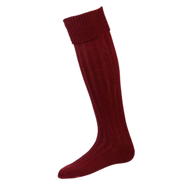 House of Cheviot Jura Stockings - Burgundy