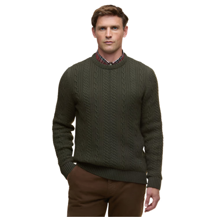 Barbour Lowfen Cable Crew - Olive
