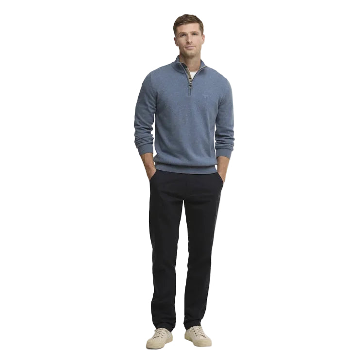 Barbour Cotton Half Zip Knitted Jumper - Dusk Blue