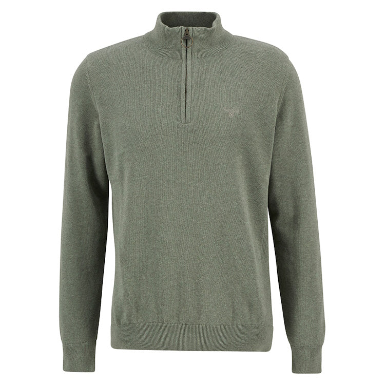 Barbour Cotton Half Zip Sweater - Thyme