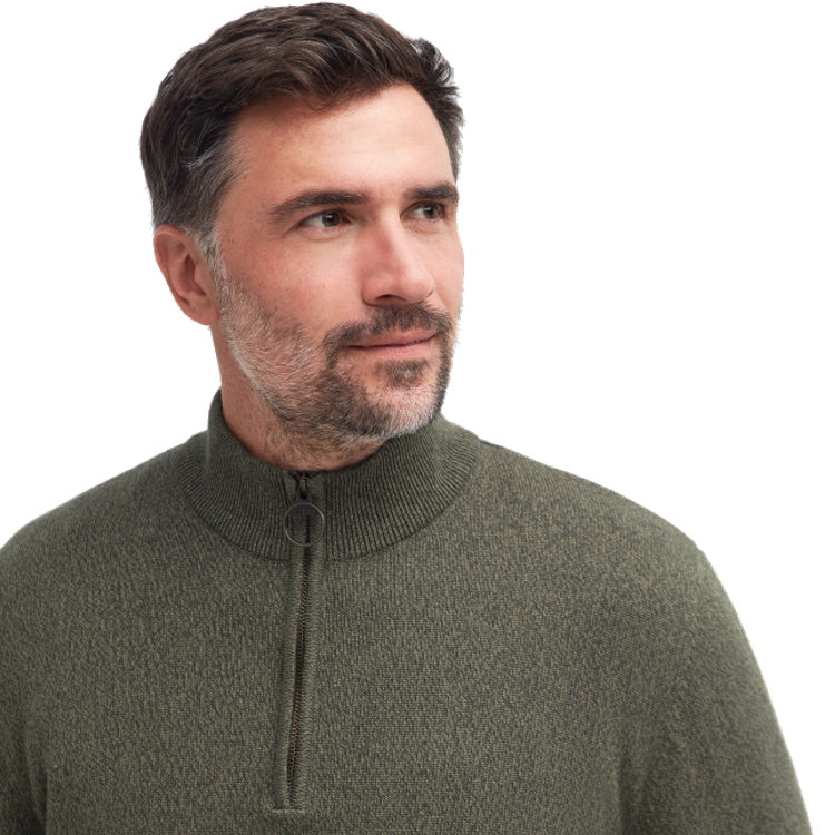 Barbour Whitfield Half Zip Sweater - Olive