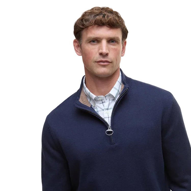 Barbour Kelson Quarter Zip Knitted Jumper - Navy