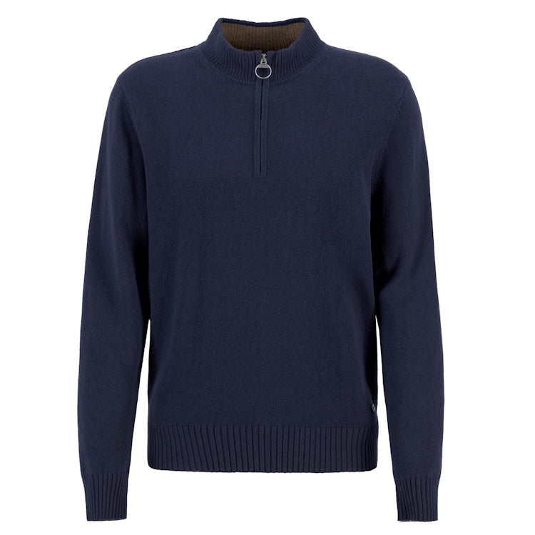 Barbour Kelson Quarter Zip Knitted Jumper - Navy