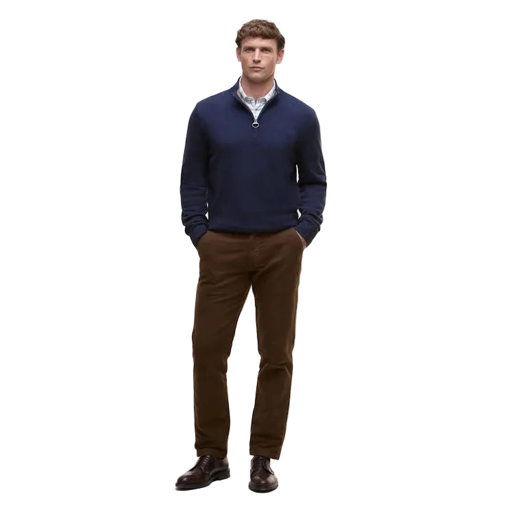 Barbour Kelson Quarter Zip Knitted Jumper - Navy