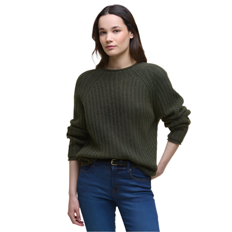 Barbour Ladies Bamburgh Knitted Jumper - Olive