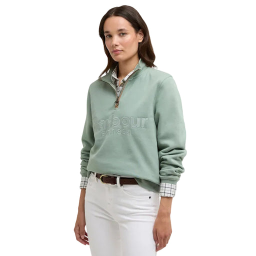 Barbour Ladies Cynthia Half Zip Sweatshirt - Blue Sage