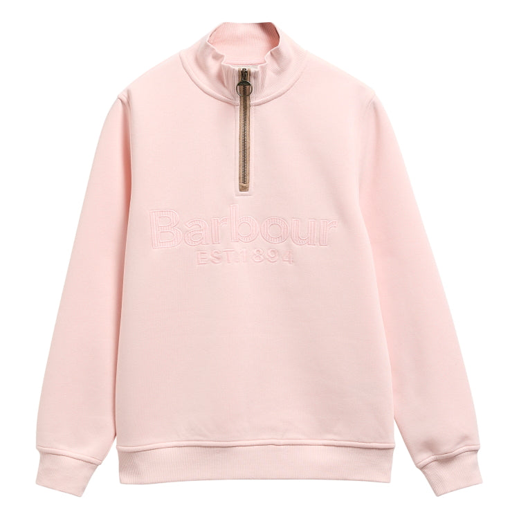 Barbour Ladies Cynthia Half Zip Sweatshirt - Pink Blush
