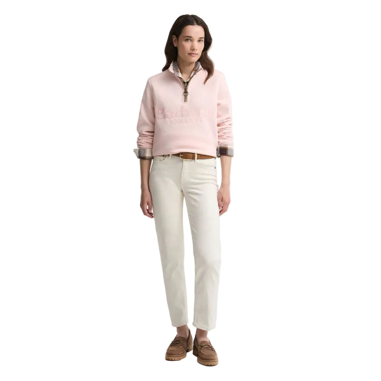 Barbour Ladies Cynthia Half Zip Sweatshirt - Pink Blush