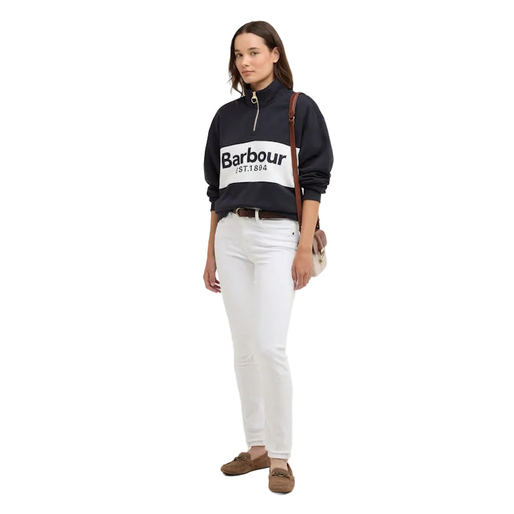 Barbour Ladies Zaria Half Zip Sweatshirt - Dark Navy