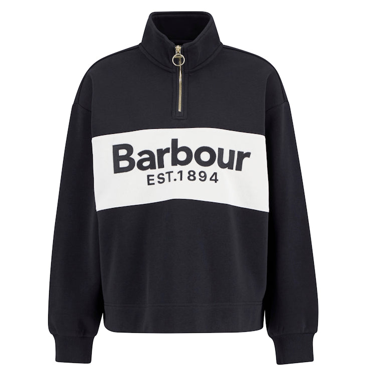 Barbour Ladies Zaria Half Zip Sweatshirt - Dark Navy